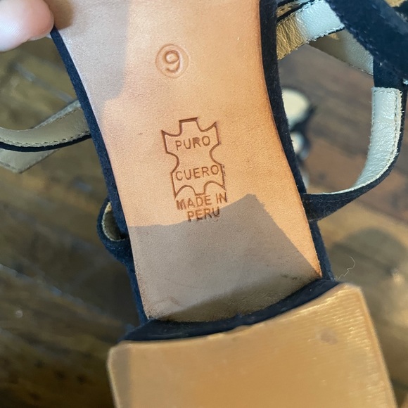 No.6 Store Suede Crossover heeled Sandals Navy US W9 - Picture 5 of 6